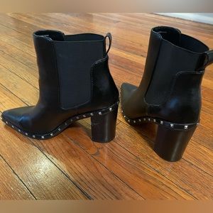 Black studded booties